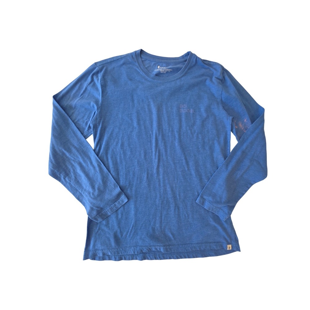 Cotopaxi Do Good Long Sleeve‎ Graphic Tee Small Blue Gorpcore Hiking Shirt